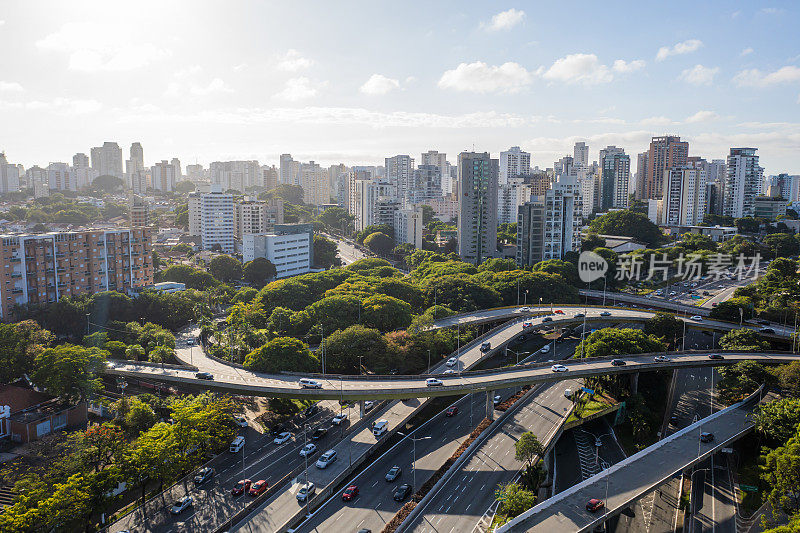 23 de Maio avenue and Business and living buildings in São Paulo